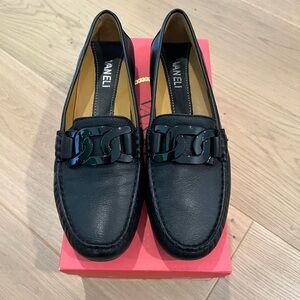 Vanni Aiker Black Glove leather loafers size 8